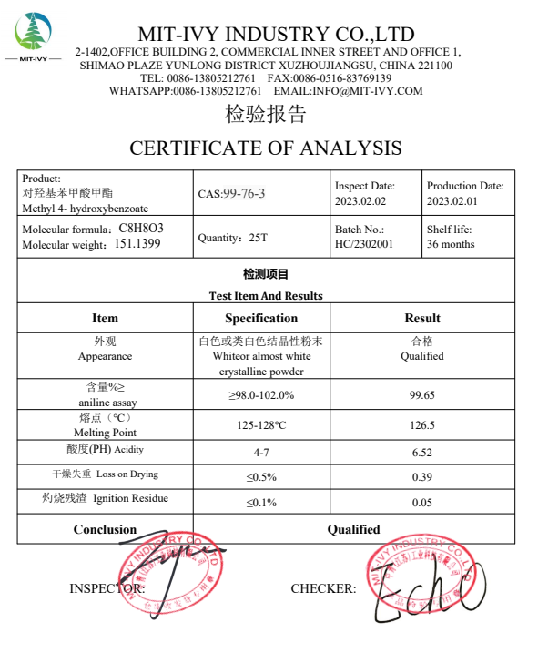 99-76-3 เมทิลพาราเบน