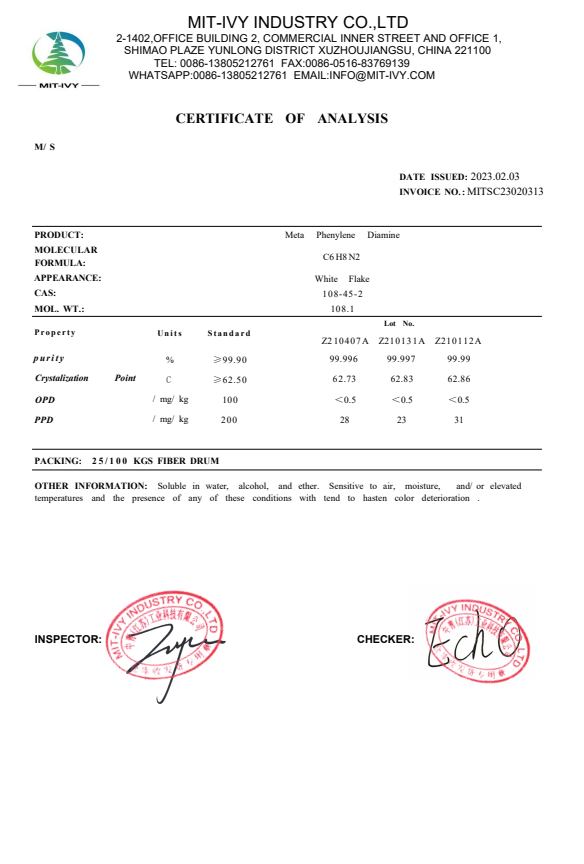 108-45-2
m-Phenylenediamine